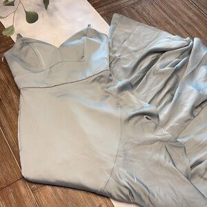 Ever New Wrap Frill Midi Dress in sage green.